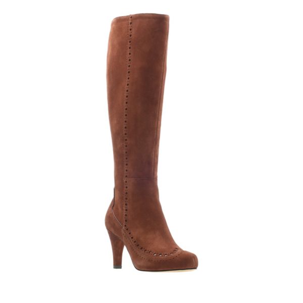 Clarks Womens Dalia Sierra Knee High Boots Brown | UK-9012487